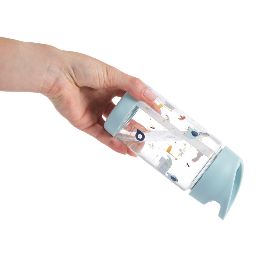 Botella transparente con pajita retráctil 400 ml Savane 