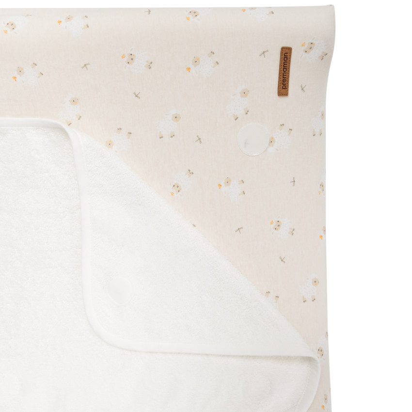 Funda de cambiador con estampado de ovejas La Vie à la Ferme beige 