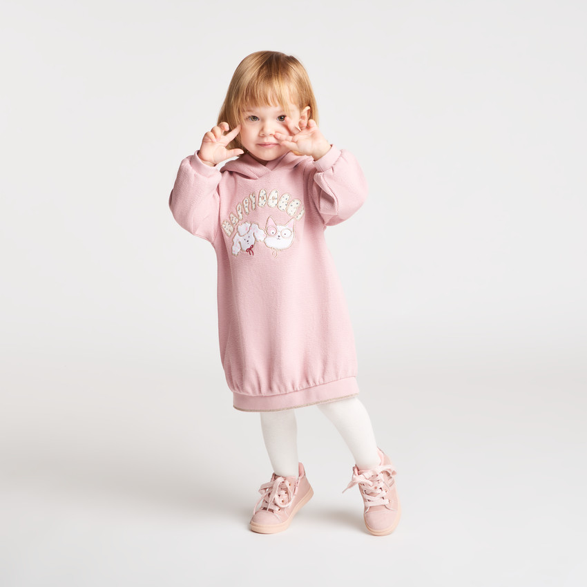 Ropa de sudadera bebé niña con capucha diseño de perro y gato 