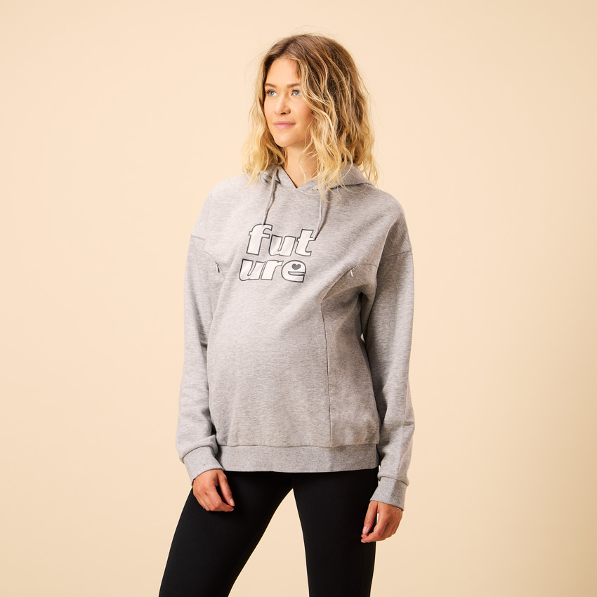 Sudadera premamá y de lactancia con cremallera y estampado Future 