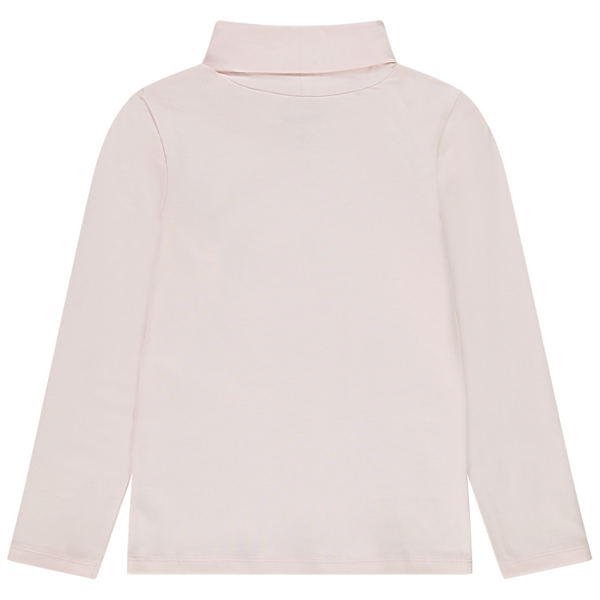 Suéter de niña con cuello alto y estampado divertido en jersey. 