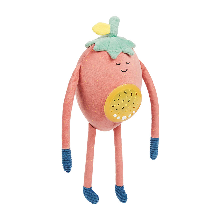 Veilleuse & berceuse en peluche Barnabé la fraise 