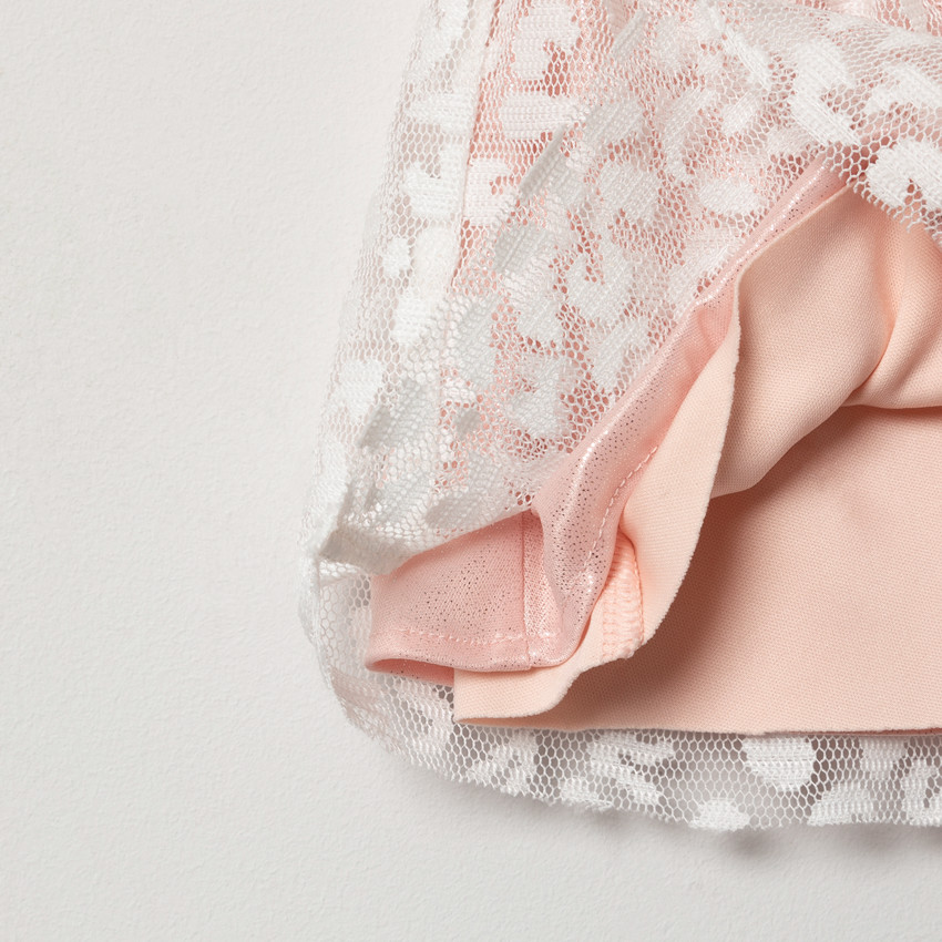 Robe de cérémonie sans manches en tulle motif léopard 