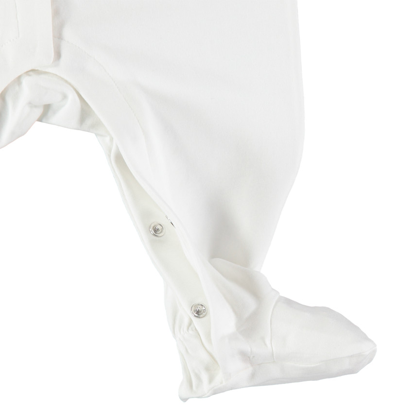 Pelele en algodon bio à cuello con volante y print cygne 