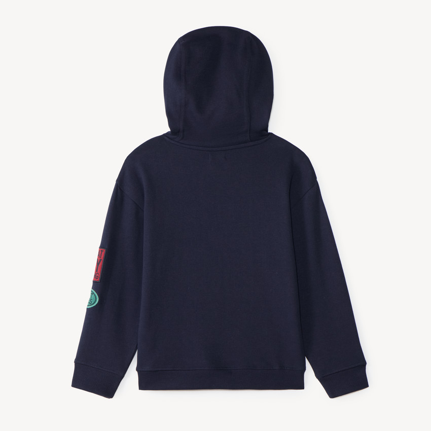 Sudadera con capucha para niño con bordado de felpa. 