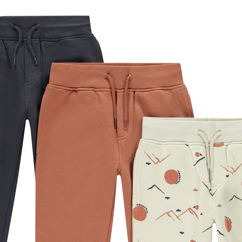 Pack de 3 joggers de felpa variados para niño 