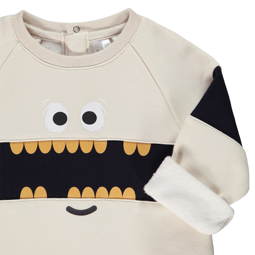 Sudadera en lana multicapas con print divertido para bebé niño 