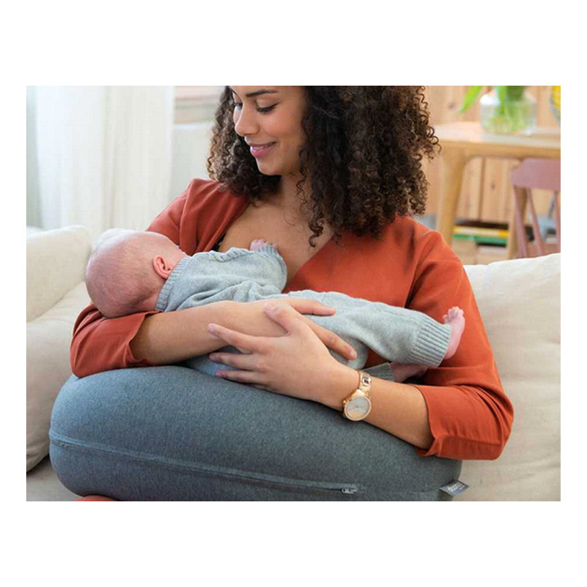 Cojín de lactancia Doomoo Buddy multiusos 180 cm - Jersey verde 