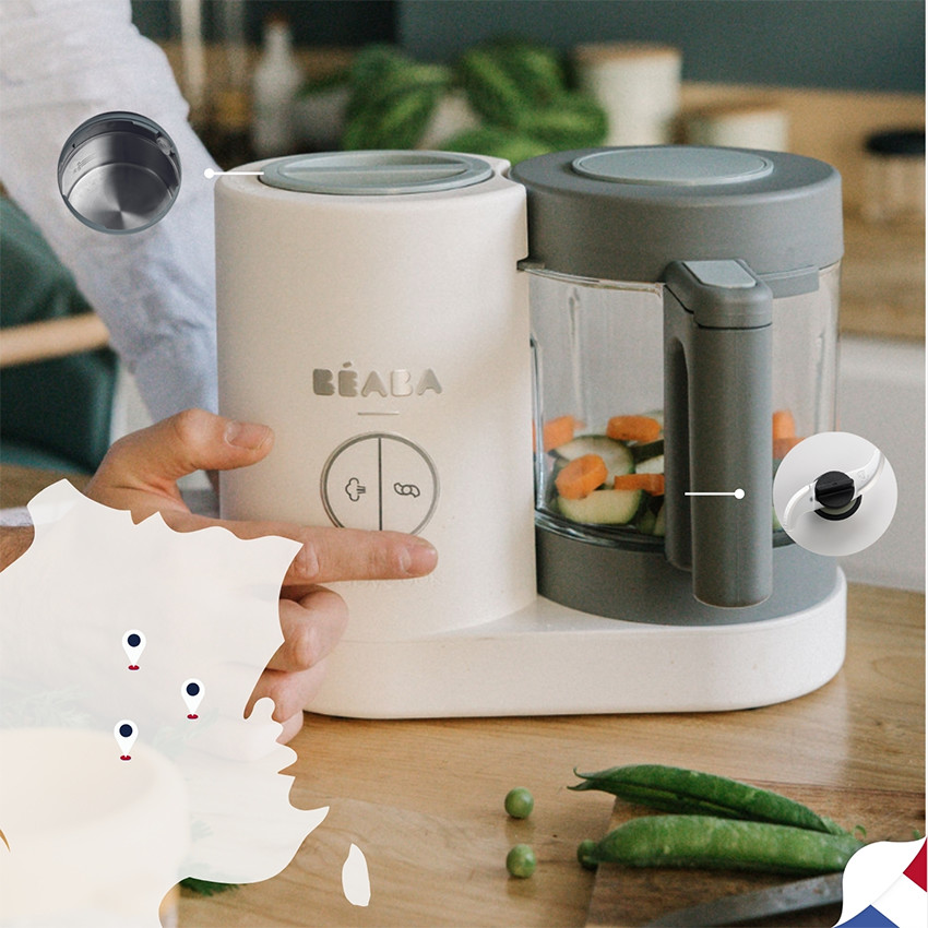 Babycook Néo robot de cocina para bebés 6 en 1 hecho en Francia gris/blanco 