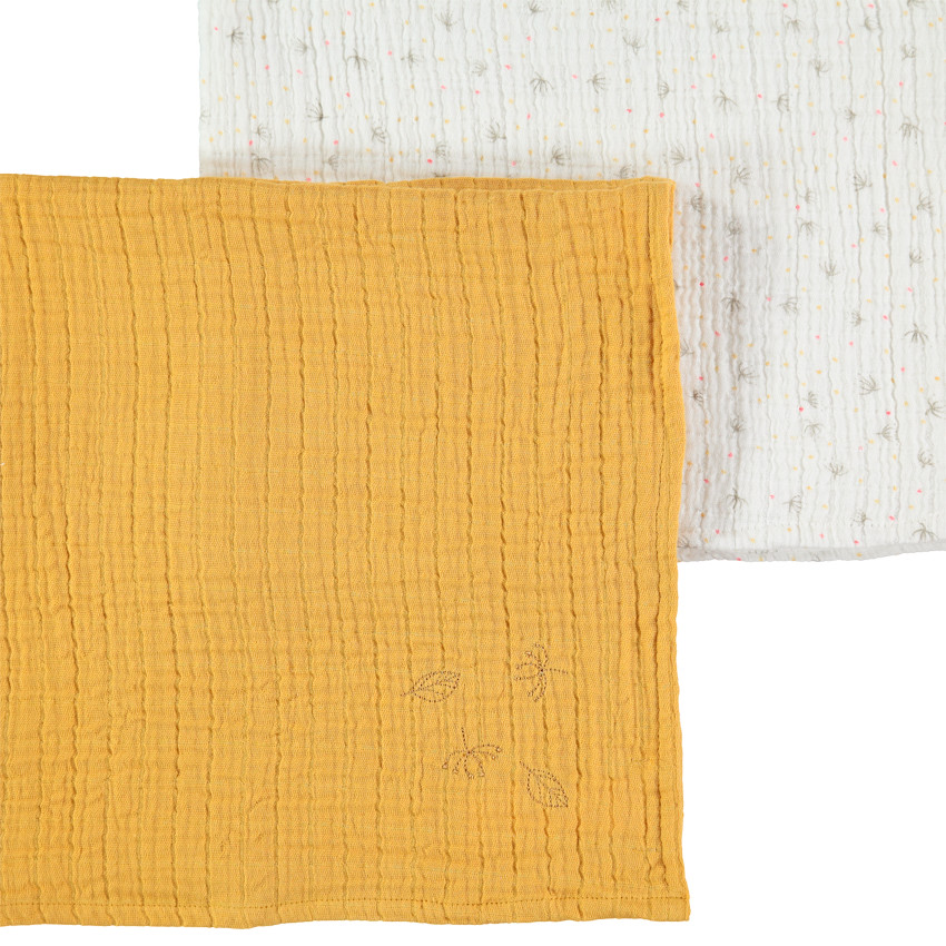 Pack 2 muselinas 70 x 70 lisa/estampado 