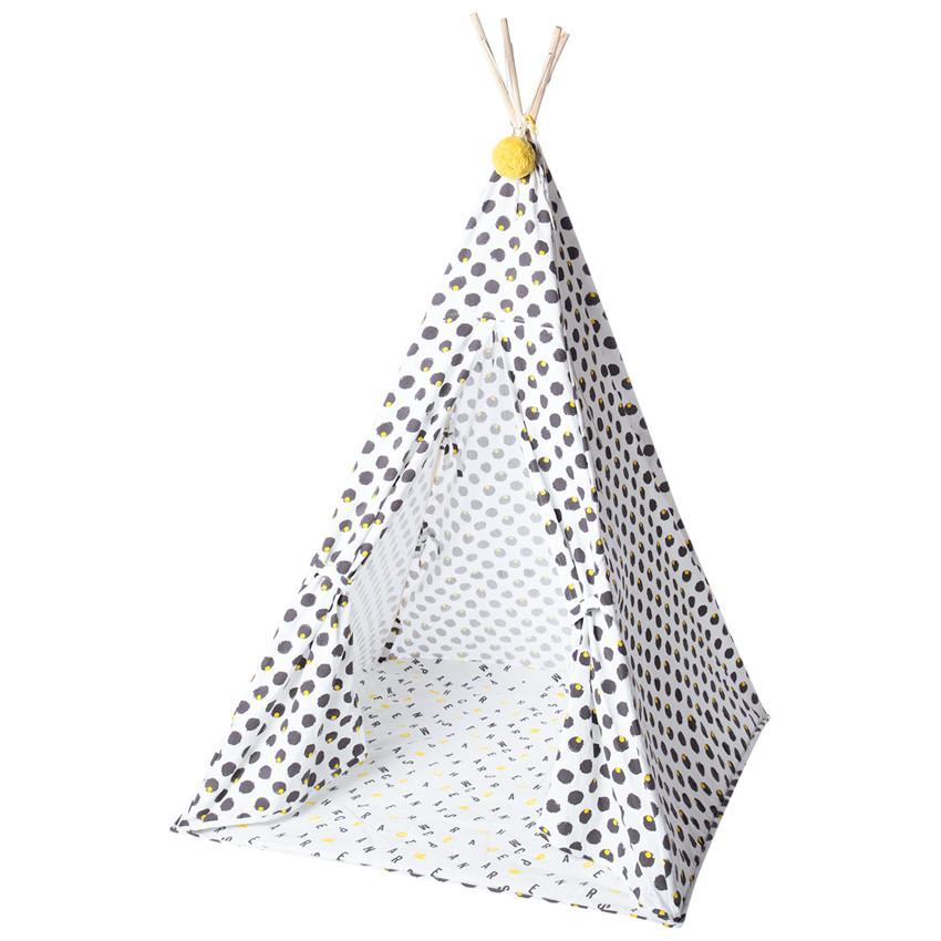 Tipi en coton et bois imprimé graphique Modern Pop  Additional Tipi en coton et bois imprimé graphique Modern Pop