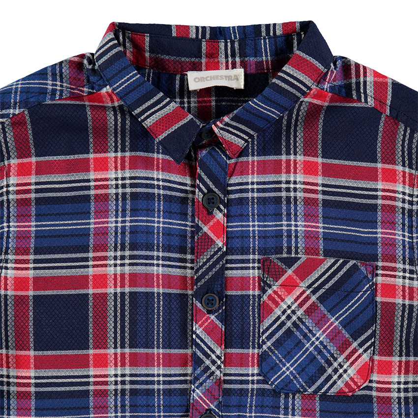 Camisa de manga larga a cuadros con armadura de fantasía. 