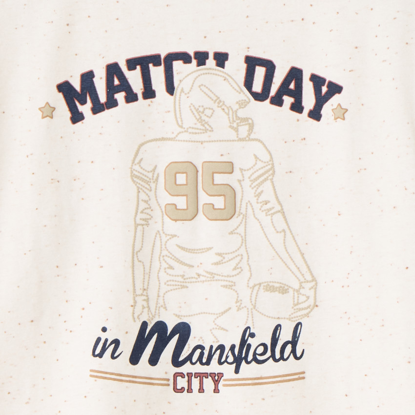 Camiseta de manga larga con estampado puff de fútbol americano para niño 