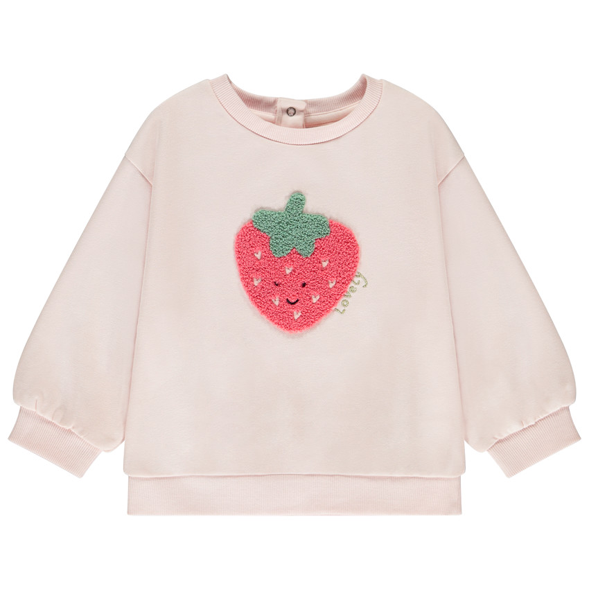 Sudadera de felpa con fruta bordada para niña 