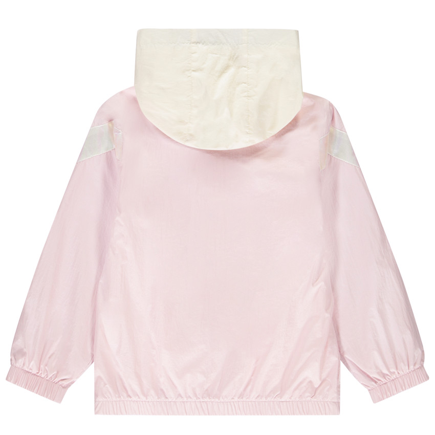 Chaqueta cortavientos de tela arrugada efecto color block para niña 