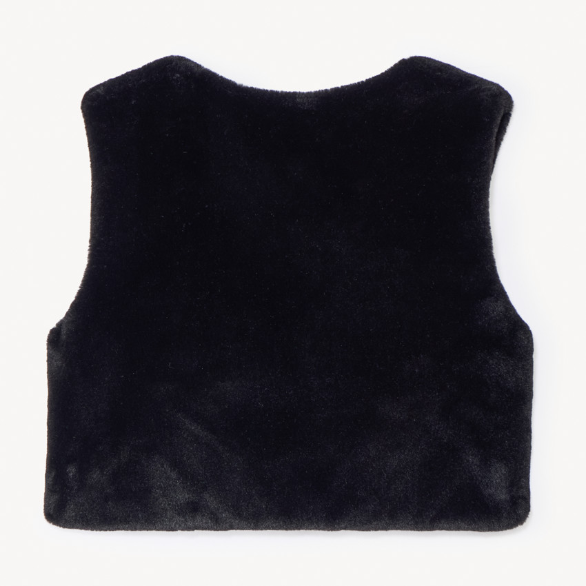 Gilet polaire sans manches uni en fausse-fourrure pour fille 