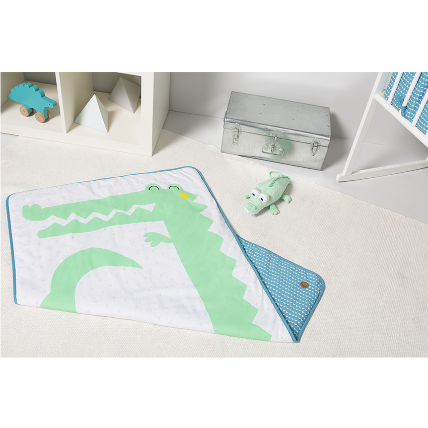 Edredón de popelina con dibujo de cocodrilo 80 x 125 cm 