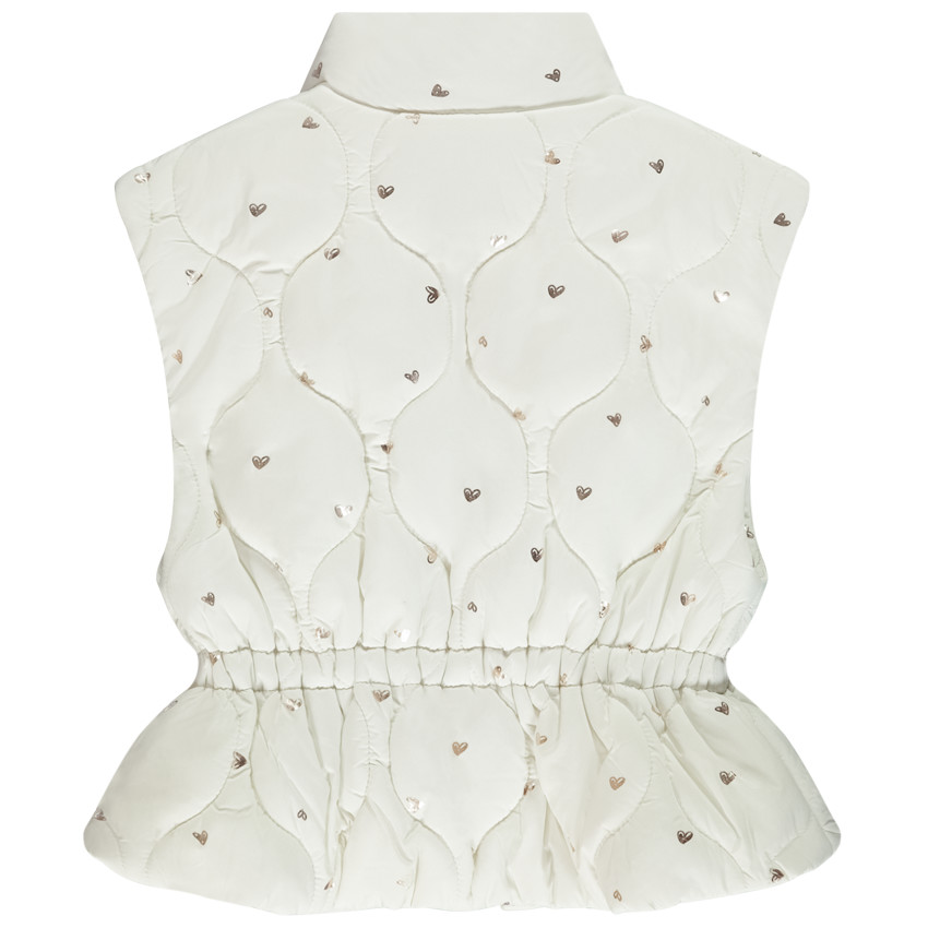 Chaleco acolchado entallado con estampado de corazones para niña 
