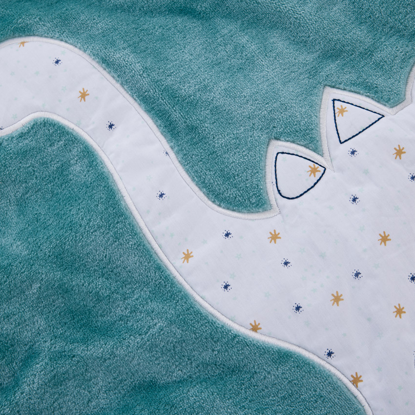 Alfombra de parque bicolor 70 x 95 cm con estampado de dinosaurios 