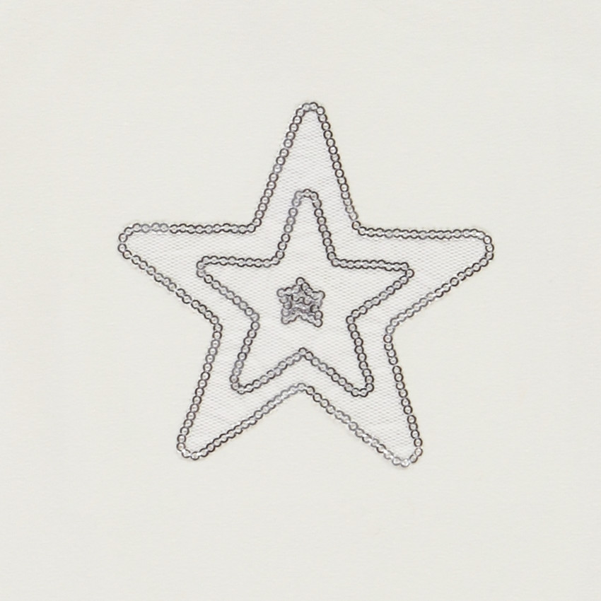 Camiseta de manga larga con motivo de estrella en malla y lentejuelas para niña 