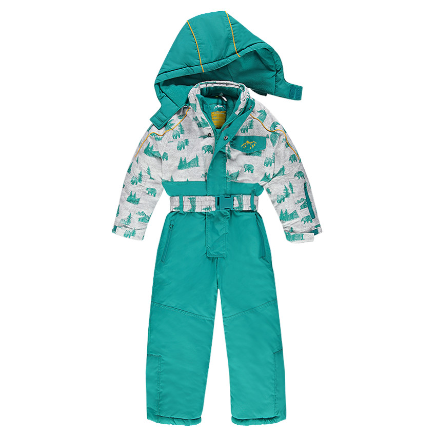 Mono de esquí con forro de micropolar y cinturón con capucha extraíbles 