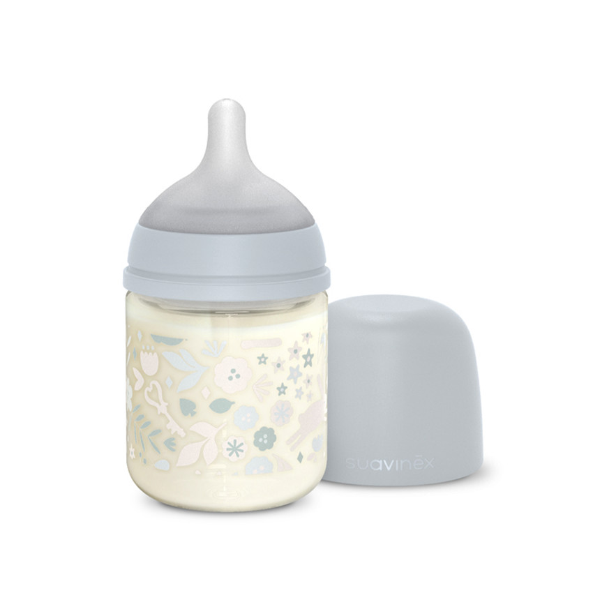 Biberón de vidrio con tetina SX Pro S 120ML Wonderland Azul 