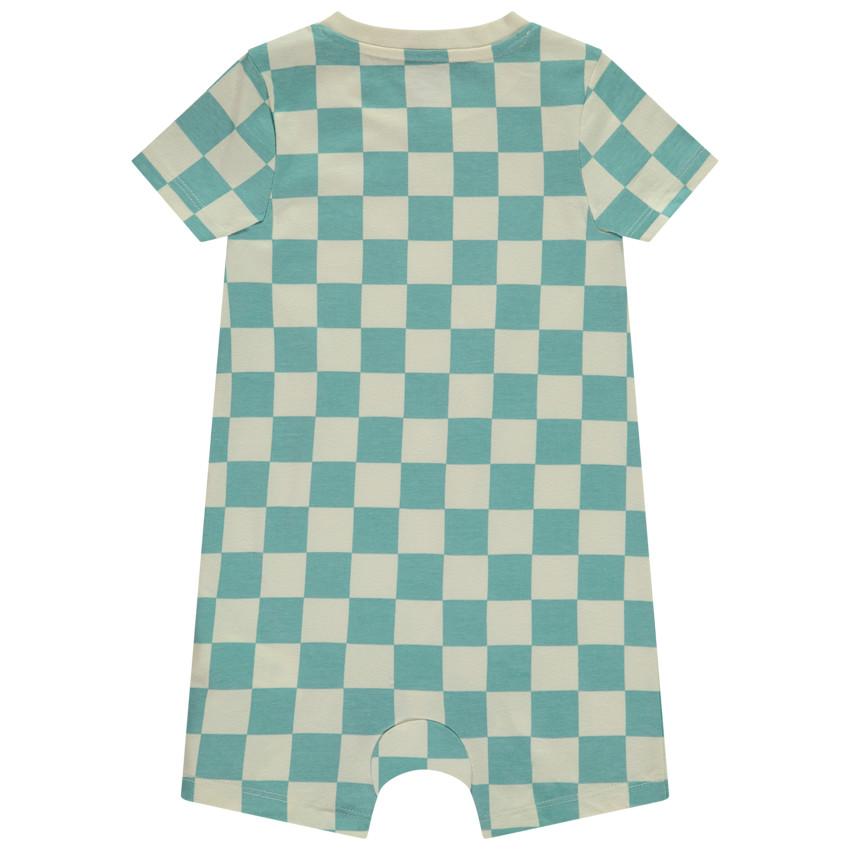 Pelele estampado de damero y print de skate para bebé niño 