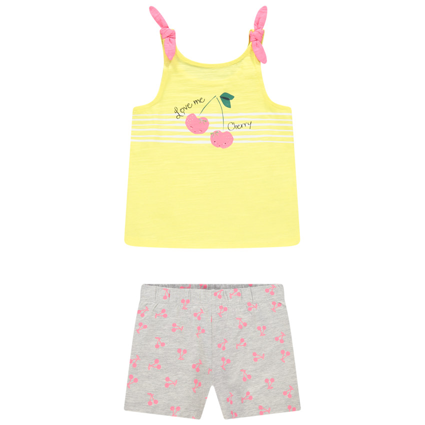 Pyjama débardeur et short print cerises 