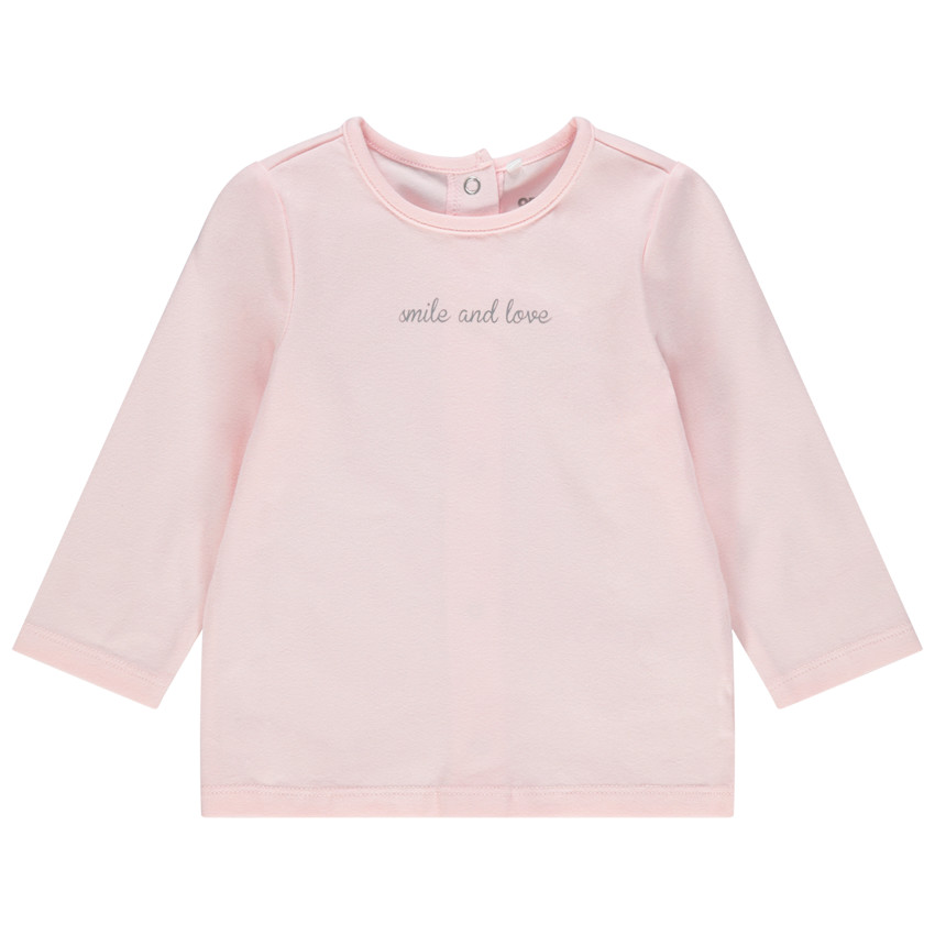 Camiseta manga larga de algodón orgánico print mensaje 