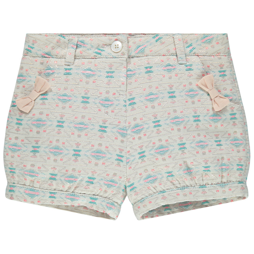 Short de jacquard con nudos para niña 