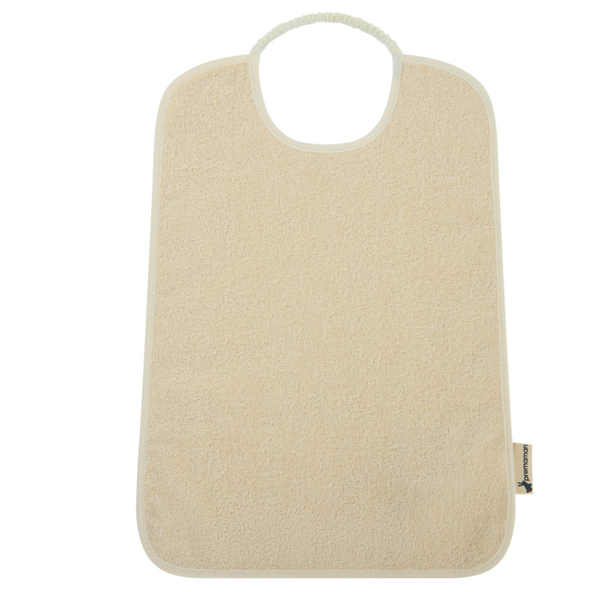 Lote de 3 baberos de toalla con cuello elástico en color violeta 