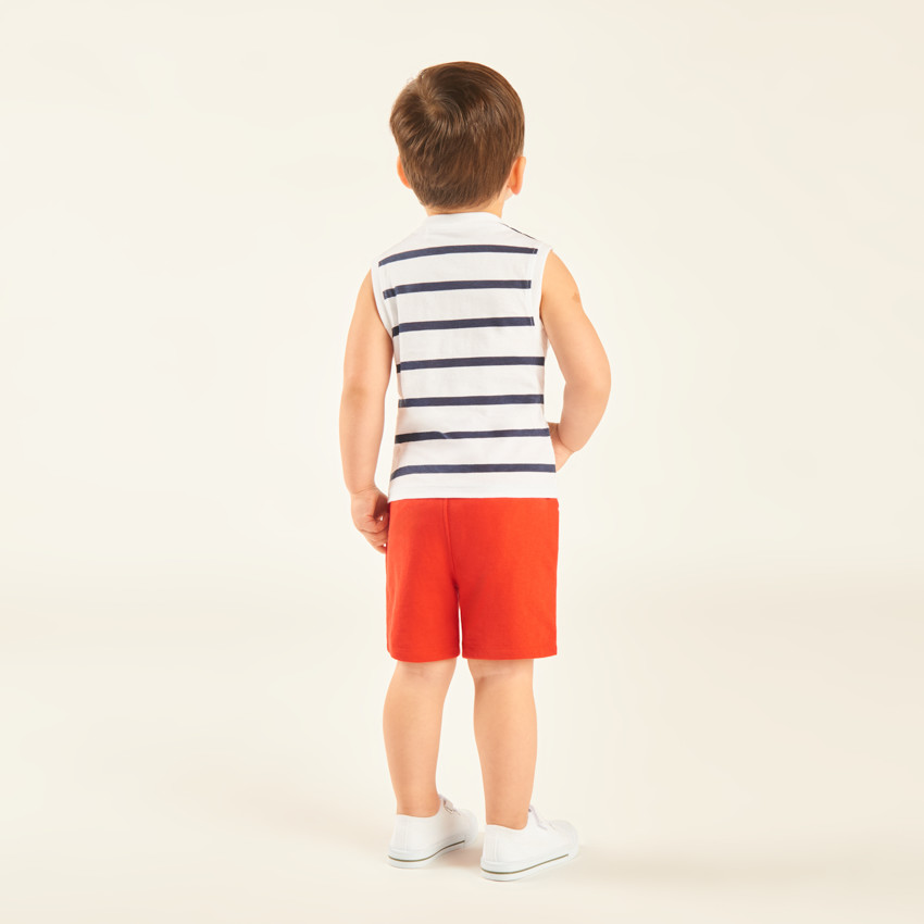 Conjunto corto de 2 piezas: camiseta sin mangas + pantalón corto Flash McQueen Cars de Disney-Pixar para bebé niño. 