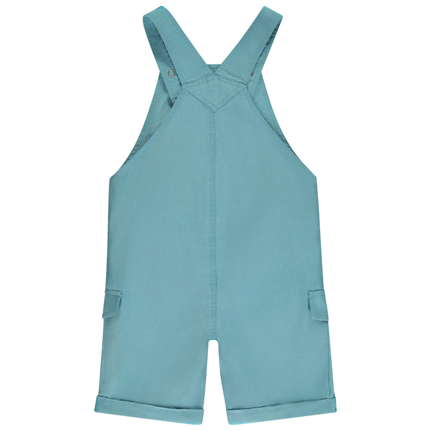 Salopette corta con estampado lúdico de felino para bebé niño 