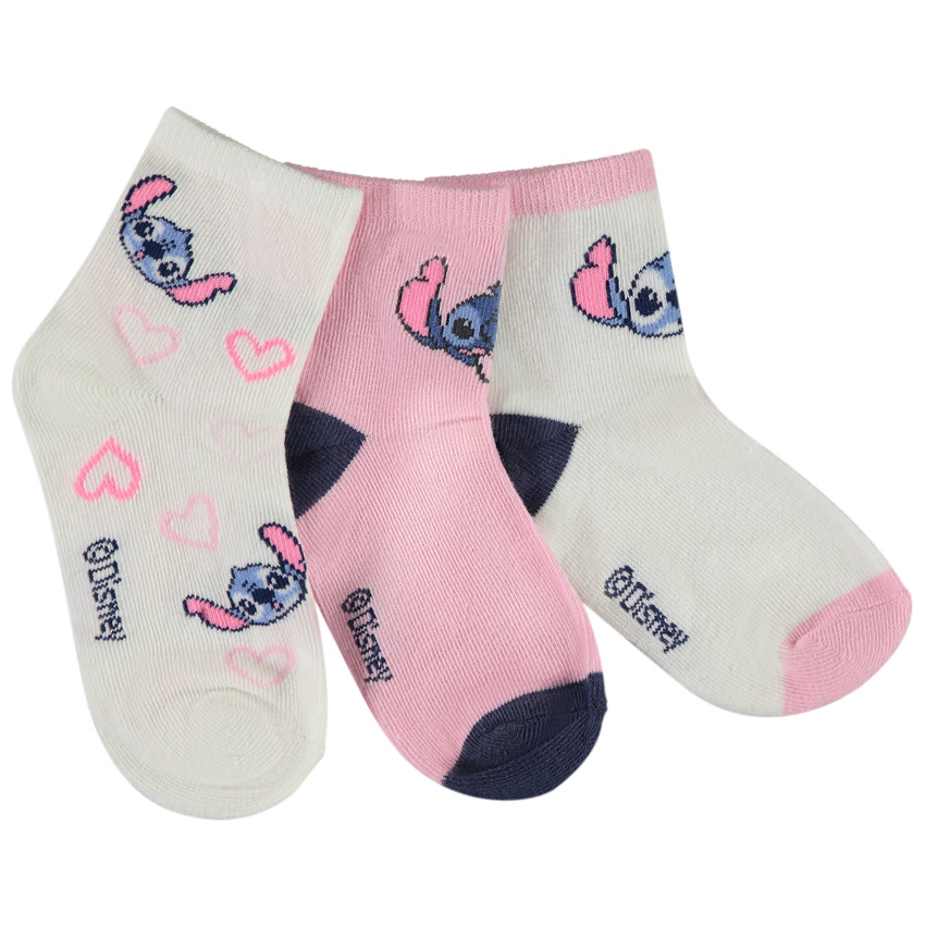 Pack de 3 pares de calcetines Stitch Disney para niña 