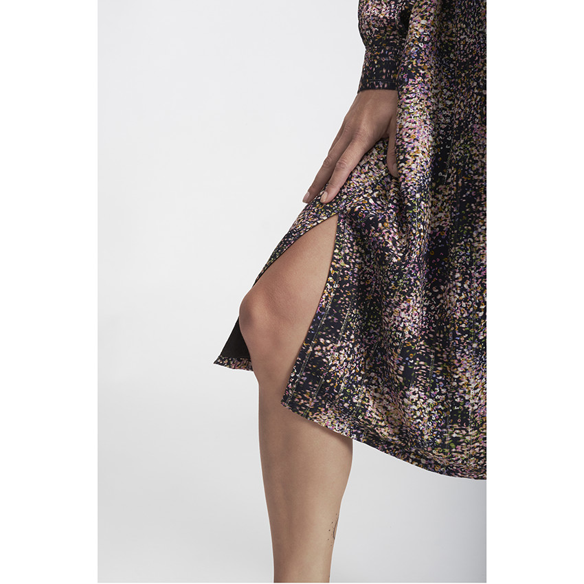 Vestido camisero para embarazada de gasa estampada 