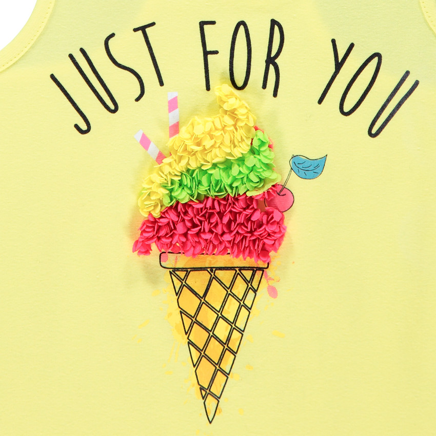 Camiseta sin mangas texto y helado en relieve  Additional Camiseta sin mangas texto y helado en relieve