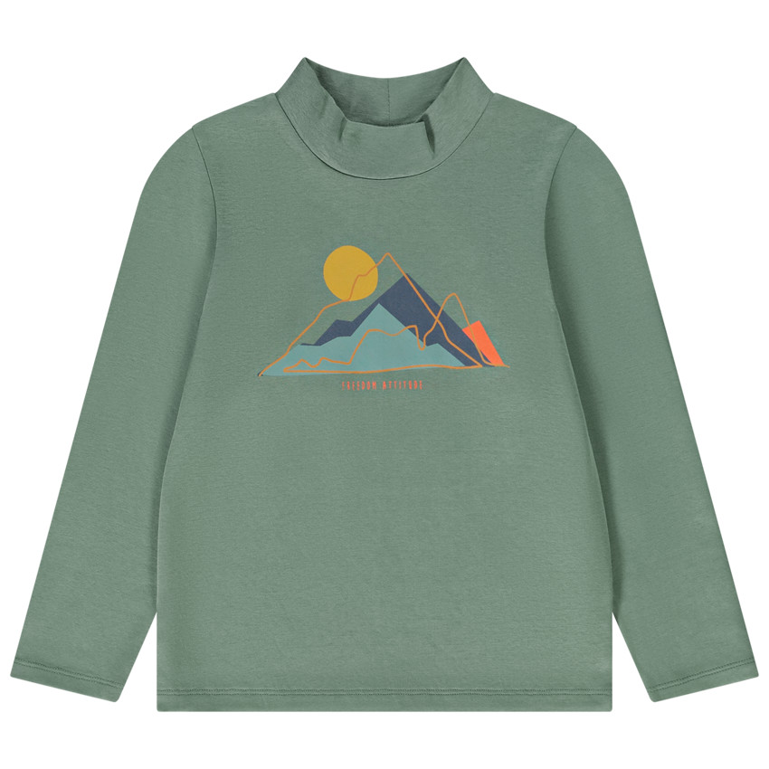 Camiseta de cuello alto con estampado fantasía para niño 