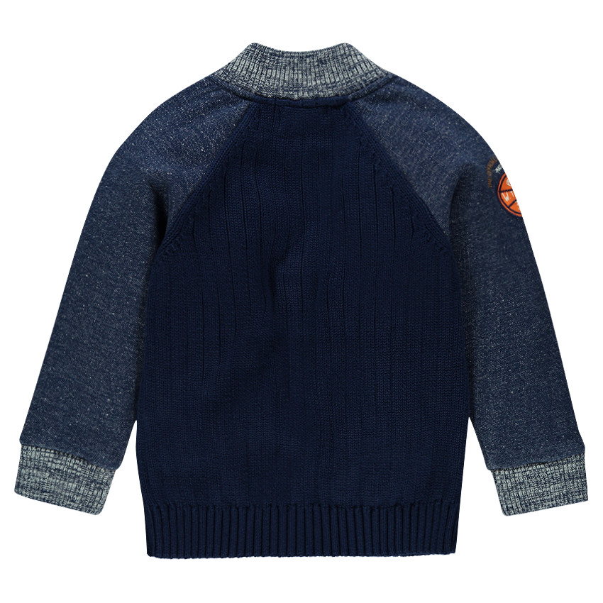 Chaleco de punto elástico acanalado y de felpa 