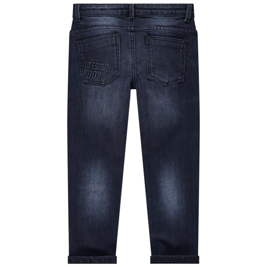 Vaqueros de efecto desgastado y arrugado con 6 bolsillos 