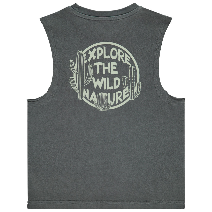Camiseta sin mangas con doble estampado de cactus para niño 