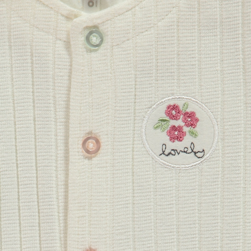 Mono largo de punto canalé con insignia bordada para bebé niña  Additional Mono largo de punto canalé con insignia bordada para bebé niña