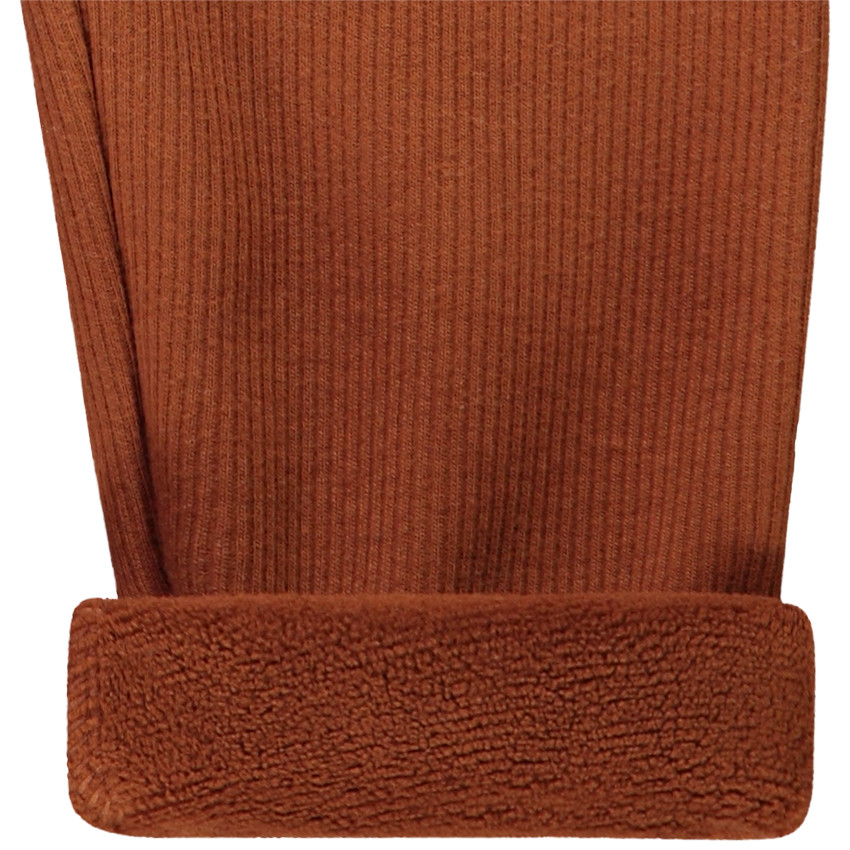 Calzoncillo acanalado liso forrado con polar para bebé niña 