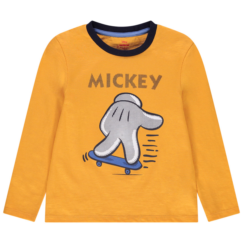 T-shirt manches longues en coton print main de Mickey Disney 