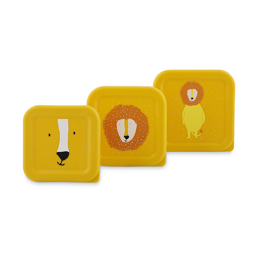 Fiambreras infantiles apilables lote de 3 Mr. Lion - amarillo 