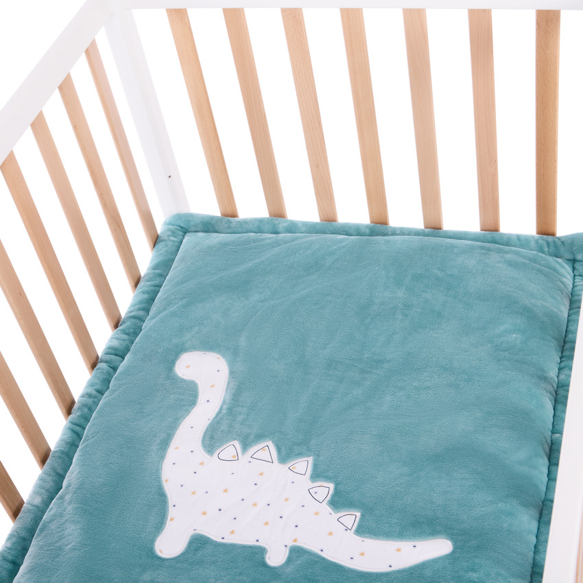 Alfombra de parque bicolor 70 x 95 cm con estampado de dinosaurios 