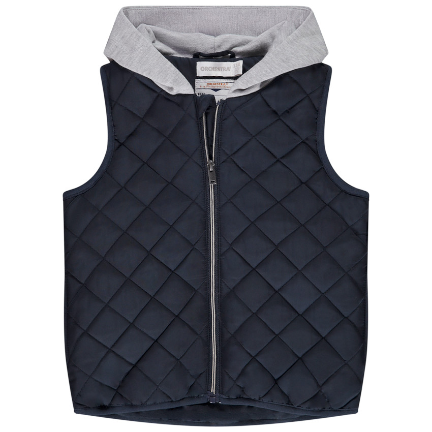 Chaleco efecto acolchado con capucha  