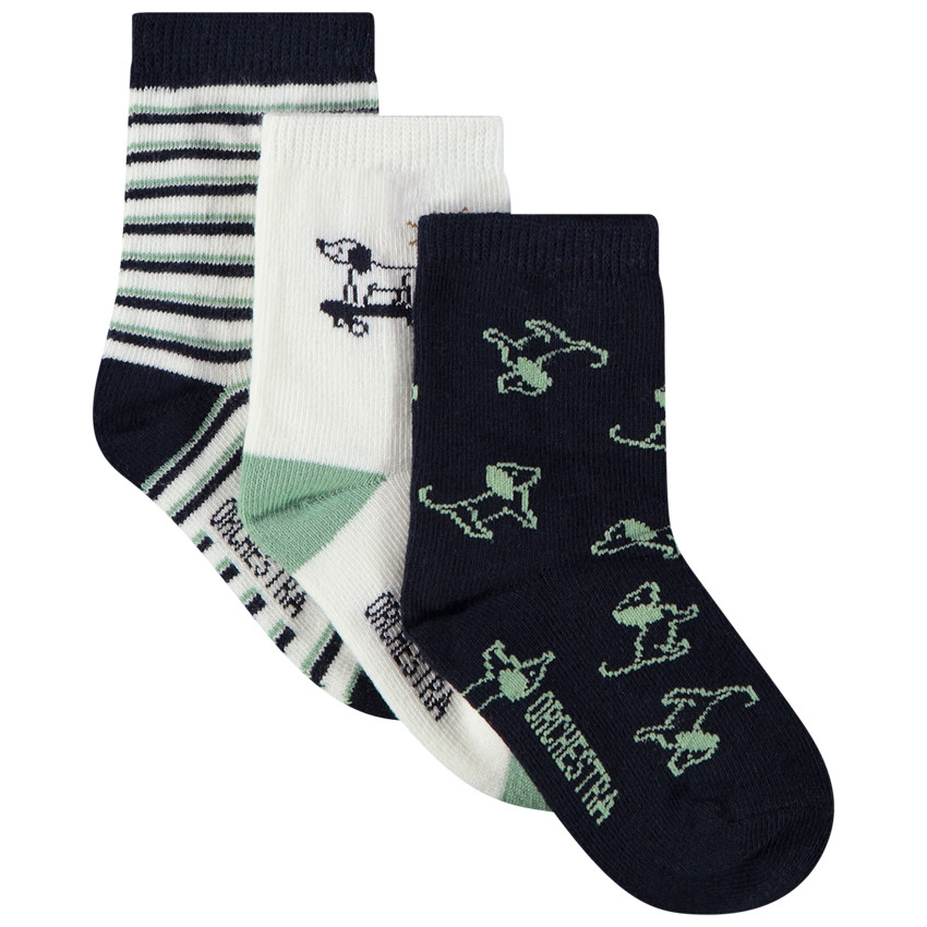 Lot de 3 paires de chaussettes Little Trip in London pour bébé garçon  Additional Lot de 3 paires de chaussettes Little Trip in London pour bébé garçon