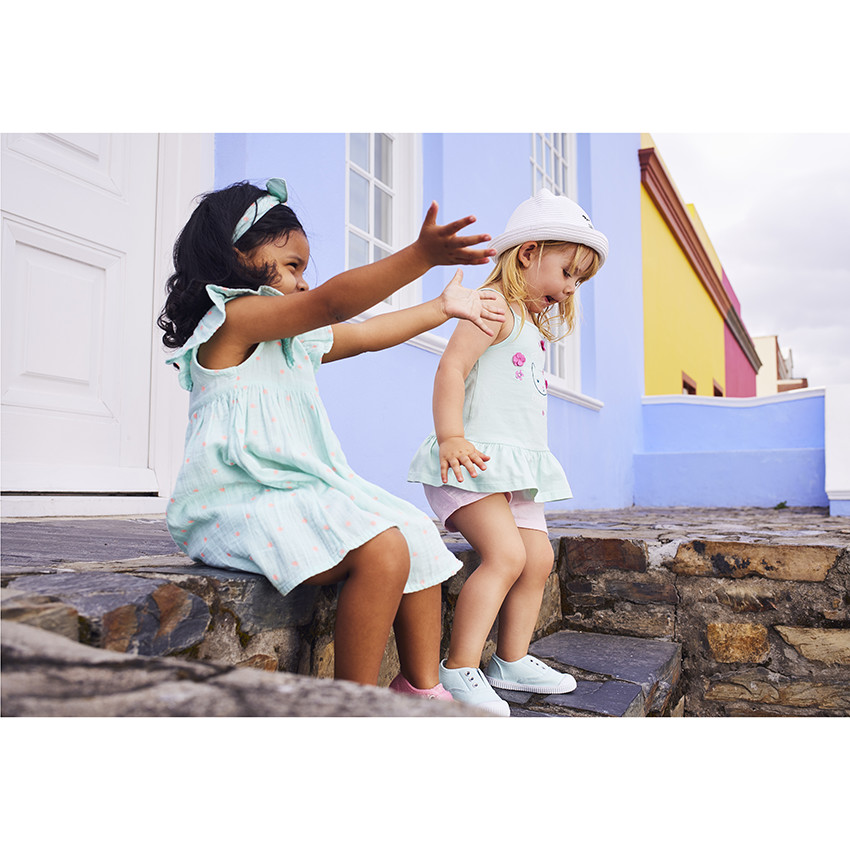 Conjunto de 3 piezas vestido + pololo + diadema de lunares para niña 