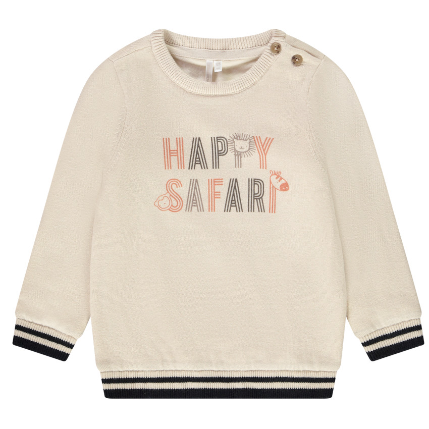Pull en tricot print happy safari pour b b gar on