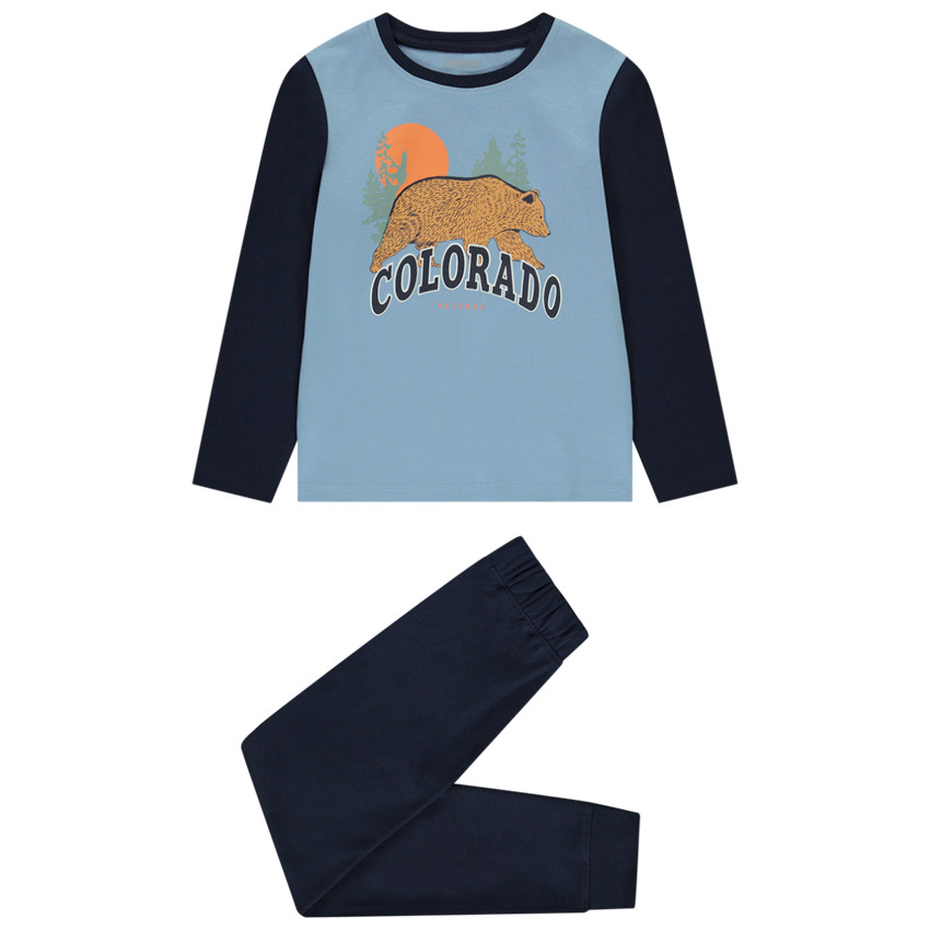 Pijama de 2 piezas en jersey efecto colorblock para niño  Additional Pijama de 2 piezas en jersey efecto colorblock para niño